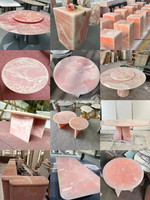 Socle en Onyx Rose Personnalisé Meubles en Marbre Table Basse en Marbre pour Décor de Salon Socle en Marbre Table d'Appoint en Onyx