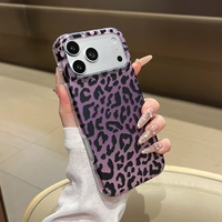 Coque IMD Léopard Zèbre pour iPhone 17 16 15 14 13 18 Pro Max, Housse Arrière Antichoc de Luxe Colorée pour Téléphone Portable