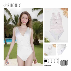 Maillot de bain une pièce pour femme HDJ, col en V profond, taille haute, extensible, blanc, noir, S25064-10 - Product Image 4