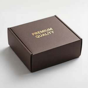 Элитная подарочная упаковка из коричневого картона с золотым тиснением для доставки и упаковки подарков - Product Image 2