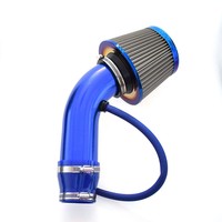 Filtre à air sport universel à haut débit, filtre à air conique de course, filtre à air sport en acier inoxydable bleu, personnalisable