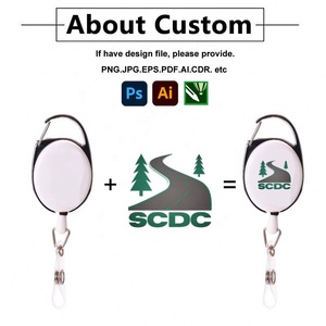 Porte-bobine en ABS avec logo personnalisé Porte-bobine en métal rétractable avec clip à crochet Porte-clé pour infirmière enseignante - Product Image 3