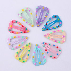 Barrettes en forme de cœur 6,5 cm en résine plastique, clip BB pour femmes, usage quotidien - Product Image 1