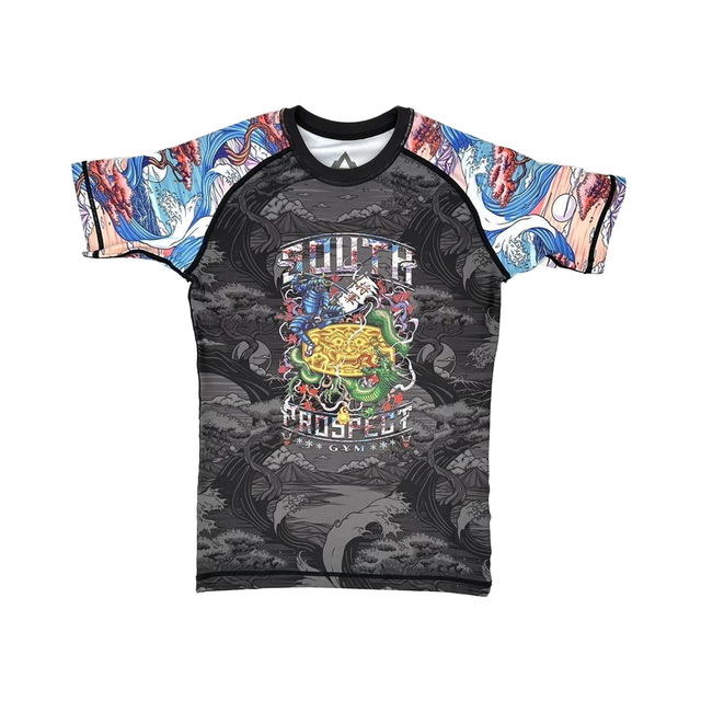 Sublimation Printed Compression Shirt Custom Jiu Jitsu Rash Guard for Martial Arts