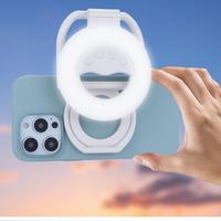 Longue autonomie de 6 heures, panneau lumineux miniature en plastique rechargeable par USB-C, température de couleur réglable, design pliable pour smartphone