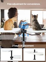 Modern 360 °   Lit de bureau double pour chat, rotatif et réglable en hauteur, pour intérieur, avec tapis, meubles pour bureaux et tables de jeu