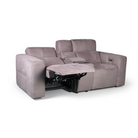Canapé inclinable électrique 2 places en tissu microfibre, avec console centrale, chargeur sans fil et porte-gobelets