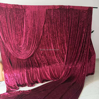 Rideau de fond en velours diamanté de 8 pieds, taille personnalisable, draperie décorative pour scène de mariage