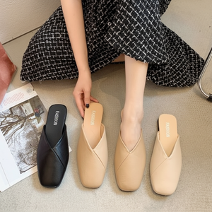 Scarpe comode da donna con Mule quadrate estive da ufficio al coperto da soggiorno con sandali e muli - Product Image 1