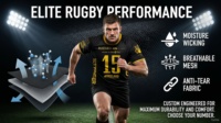 Camisetas de Rugby Sublimadas Personalizadas de Spandex Transpirable