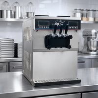 Machine à glaces à trois saveurs de haute qualité avec corps en acier inoxydable, facile à nettoyer et adaptée à une utilisation dans les restaurants