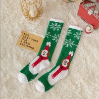 Chaussettes d'intérieur blanches de haute qualité 6 modèles d'hiver chauds longueur au genou avec logo corporel