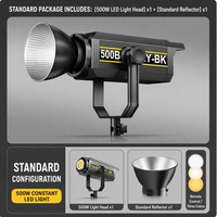 KY-BK500 Lumière de studio LED professionnelle 500W, haute puissance, 6ème génération, lumière d'appoint vidéo, 2500K-9900K, lumière du soleil à intensité variable
