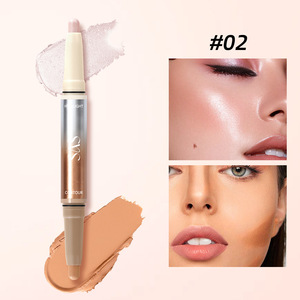 2025 hot-selling two-<b>in</b>-<b>one</b> highlighter stick concealer stick shimmer full coverage double-ended highlighter private label - Product Image 5