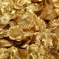 Vente en gros Fournitures de mariage Lot mixte de pétales de roses artificielles or argent à quatre feuilles Stock de fleurs décoratives jetées à la main