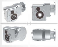 Réducteur à engrenages hélicoïdaux hyperboloïdes à fonctionnement stable en acier inoxydable 304, assemblages de motoréducteurs à lavage par immersion pour entraînements de convoyeurs à courroie