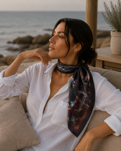Breathable European American Women <b>Scarf</b> Reversible Silk Square Adult Fashion Digital Print Pattern All Seasons Daily Wear - Product Image 1
