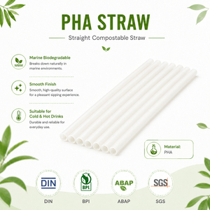 Food-Safe PHA Compostable Custom Brand Disposable Bendable Plastic Straw Custom Printed Drinking Straws For Takeaway - Product Image 4
