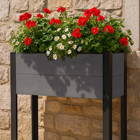 Bac à fleurs surélevé en WPC durable, moderne, pour la culture des plantes en extérieur