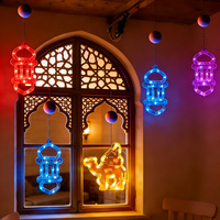 Neue LED Weihnachts-Dekorationsbeleuchtung Stern-und-Mond-Schloss Kamel Saugnapf-Fensterlaterne 20cm 100 Stunden