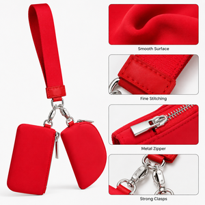 Customs Best Selling Wrist Bag Portable Mini Wallet Key Pouch Coin Purse Card Holders Dual Pouch <b>Wristlet</b> with Keyring - Product Image 2