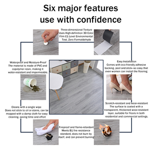 Pavimentazione in PVC Autoadesiva Effetto <span class=keywords><strong>Legno</strong></span> <span class=keywords><strong>Piastrelle</strong></span> Composite in Plastica LVT <span class=keywords><strong>per</strong></span> Pavimenti Adesivi Impermeabili in PVC - Product Image 6