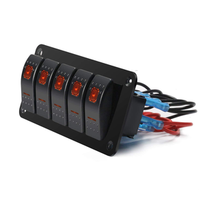 Panel de interruptores basculantes de aluminio con iluminación LED de 4/6/8 posiciones, 12V/24V, función de encendido/apagado <span class=keywords><strong>para</strong></span> coche, barco, camión, Jeep, RV - Product Image 1