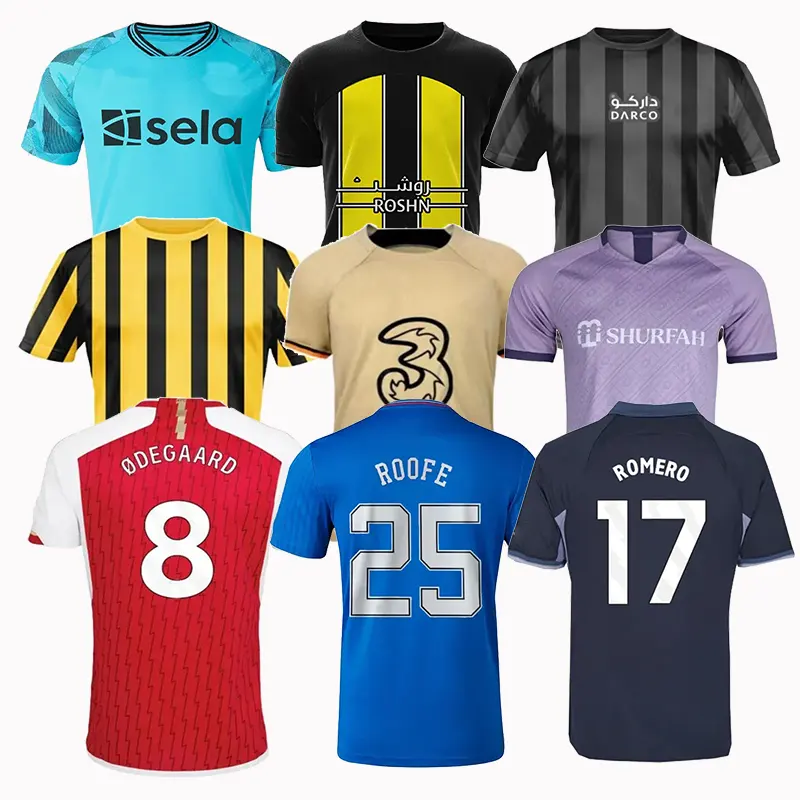 Venta al por mayor de camisetas de fútbol clásicas Retro de alta calidad sublimada equipo completo conjunto de impresión digital fútbol Jersey Club ropa