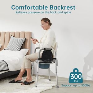 Chaise de toilette en alliage d'aluminium Science Alliance avec siège et accoudoirs réglables en hauteur pour personnes âgées, équipement de sécurité pour la salle de bain - Product Image 4