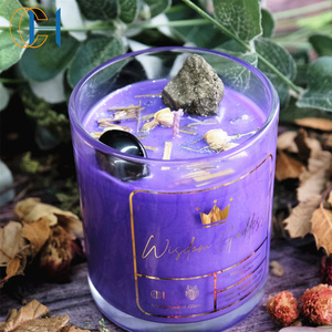 C&amp;H Custom Hand Poured Natural Healing Energy Crystal <strong>Herbs</strong> <strong>Witchcraft</strong> Magic Ritual Soy Scented Candle - Product Image 3