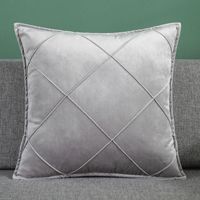 Housse de coussin en velours nordique à motif losanges, taie d'oreiller unie texturée, oreiller décoratif de luxe pour la maison, l'hôtel, le canapé, le salon