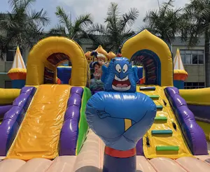 Kids Inflatable Castle And Indoor Amusement Equipment Custom Princess Theme Bouncy Aladdine Inflatable Castle