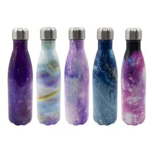 Reusable 500ml Stainless Steel Vacuum Insulated Metal Flask Double Wall Cola Shape Water Bottle