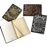 A5/A6 Lebensbaum PU-Leder Hardcover Personalisiertes Silbernes Notizbuch