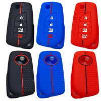 Funda de Silicona Personalizada para Llaves, Carcasa para Llave Inteligente con 3 Botones, Protector de Entrada sin Llave para Hilux C-HR Avensis para Toyota
