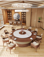 Ensemble de table à manger en bois moderne de luxe avec rotation automatique pour 12 personnes avec chaises