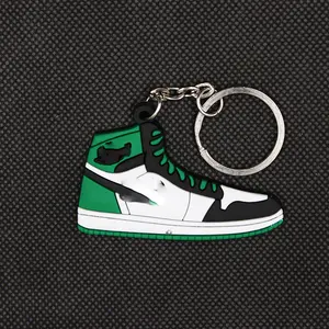 Commercio all'ingrosso a buon mercato AJ 1 scarpe da basket ciondolo 2D mini sneaker portachiavi in gomma morbida pvc