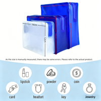 Pochette transparente personnalisée à fermeture éclair Sac de rangement carré en TPU étanche Emballage organisateur cosmétique transparent pour ustensiles de cuisine parapluie