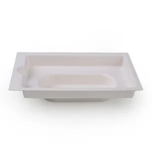 Biodegradable packaging companies Biodegradable Sugarcane Bagasse Pulp Molded Paper Insert white wet press packaging