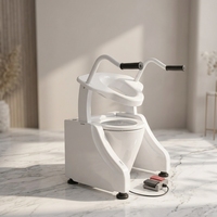 Chaise de transfert élévatrice Ucom UC-TL-18-A1 Classe II pour soins aux personnes âgées - Commode de douche et de toilette pliable avec assistance indépendante pour la marche