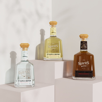 Bouteilles en verre carrées transparentes de 500 ml, 700 ml, 750 ml, 1 litre pour vodka, liqueur, gin, rhum, tequila, spiritueux, avec bouchon à vis, logo personnalisé