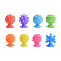 Kleine textuurballenset met acht kleurrijke patronen en een uitlopende basis voor speeltafel, kindercadeau, aangepaste OEM