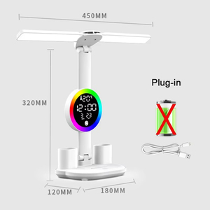충전식 LED 테이블 램프 (시계 디스플레이, 야간등 및 독서등 기능 포함) - 가정 및 학습용 - Product Image 6