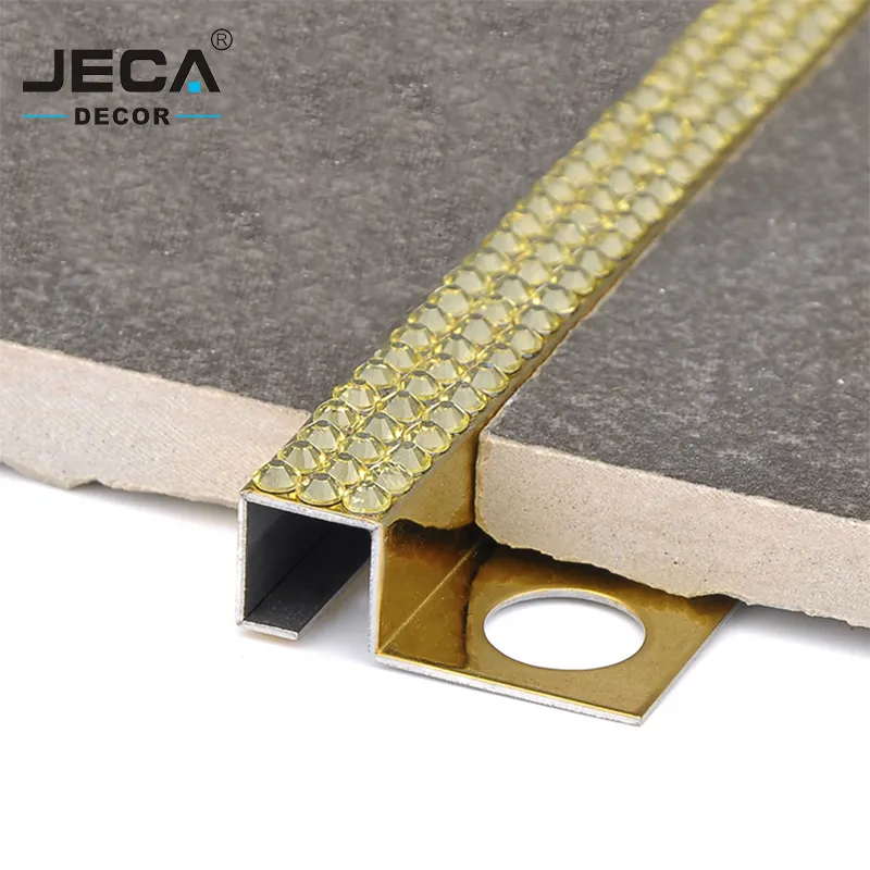 Foshan JECA-moldura de azulejo de acero inoxidable, diseño de diamante, estilo moderno, perfiles decorativos de alta calidad, precio de fábrica