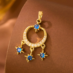 HD0553 2026 Nouveaux Breloques Multi-Designs Cœur et Étoile |   Pendentif en laiton plaqué or 18 carats micro-pavé de zircon pour la fabrication de bijoux - Product Image 3