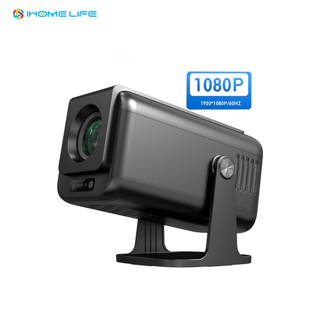 IHOMELIFE Ismart V1 Projector 300 ANSI Lumens Brightness Native 1080P 4K Ready Built-in Speakers for Family Movie Nights Android