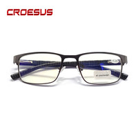 Fashion Man Metal Frames Anti Blue Light Lens Readers Magnifying Computer Reading Glasses for Office Work Eye Protection