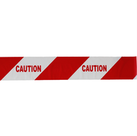 Logo personnalisé PE ruban d'avertissement de danger barrière de sécurité non adhésive en couleur rouge et blanc avec impression de logo personnalisé