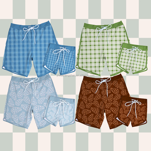 Celana Renang Fashion Dewasa & Anak-Anak yang Populer, Ringan & Mudah Dilipat dengan Tali Serut, Pakaian Renang Pantai untuk Pria & Anak Laki-Laki - Product Image 1