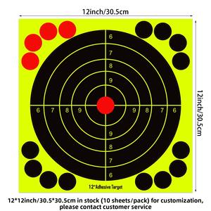Pegatina Adhesiva Personalizada de Papel Fluorescente de 12x12 Pulgadas para Práctica de Tiro con Resortera y Dardos - Product Image 1